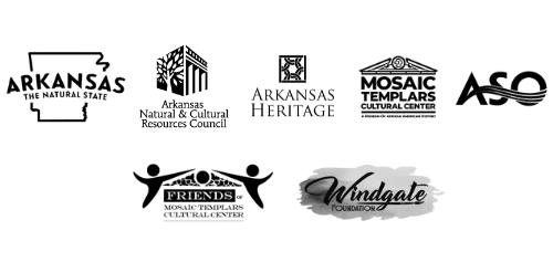 Logos for all MTCC partners in this event: Arkansas The Natural State; Arkansas Natural & Cultural Resources Council; Arkansas Heritage; MTCC; ASO; Friends of MTCC; Windgate Foundation.